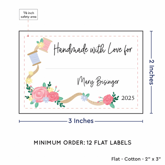PPLR_HIDDEN_PRODUCT Thread and Flowers with Fill in Blanks (2"x3" Cotton - 12 labels/set)