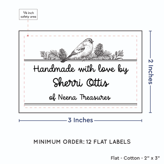 PPLR_HIDDEN_PRODUCT Winter Bird (2"x3" Cotton - 12 labels/set)