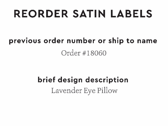 PPLR_HIDDEN_PRODUCT Reorder Previous Label Design - SATIN