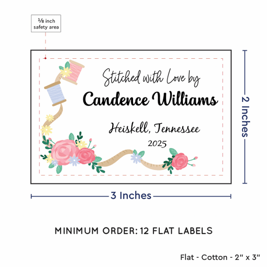 PPLR_HIDDEN_PRODUCT Thread and Flowers (2"x3" Cotton - 12 labels/set)