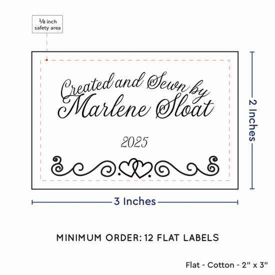 PPLR_HIDDEN_PRODUCT Double Heart Border (2"x3" Cotton - 12 labels/set)