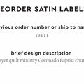 PPLR_HIDDEN_PRODUCT Reorder Previous Label Design - SATIN