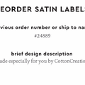 PPLR_HIDDEN_PRODUCT Reorder Previous Label Design - SATIN