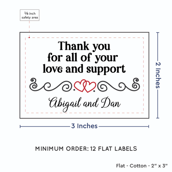 PPLR_HIDDEN_PRODUCT Double Heart Quote (2"x3" Cotton - 12 labels/set)