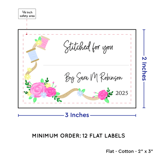 PPLR_HIDDEN_PRODUCT Thread and Flowers with Fill in Blanks (2"x3" Cotton - 12 labels/set)