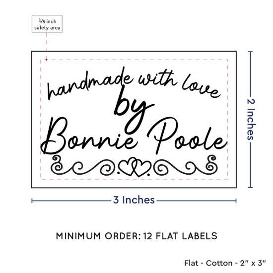 PPLR_HIDDEN_PRODUCT Double Heart Border (2"x3" Cotton - 12 labels/set)