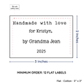 PPLR_HIDDEN_PRODUCT Large Text Only Label (2"x3"-Cotton)