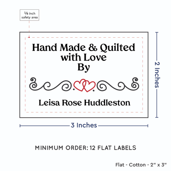 PPLR_HIDDEN_PRODUCT Double Heart Quote (2"x3" Cotton - 12 labels/set)