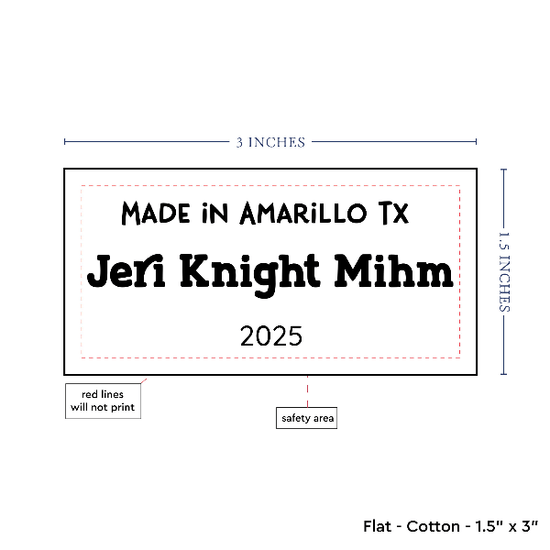 PPLR_HIDDEN_PRODUCT Text Only Medium Large Label (1.5"x3"-Cotton)
