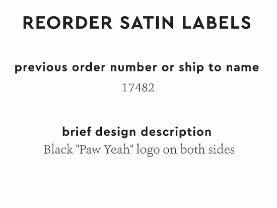 PPLR_HIDDEN_PRODUCT Reorder Previous Label Design - SATIN