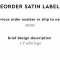 PPLR_HIDDEN_PRODUCT Reorder Previous Label Design - SATIN