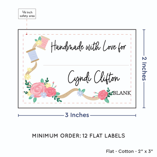 PPLR_HIDDEN_PRODUCT Thread and Flowers with Fill in Blanks (2"x3" Cotton - 12 labels/set)