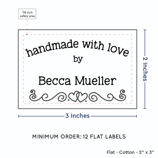 PPLR_HIDDEN_PRODUCT Double Heart Border (2"x3" Cotton - 12 labels/set)