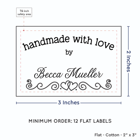 PPLR_HIDDEN_PRODUCT Double Heart Border (2"x3" Cotton - 12 labels/set)