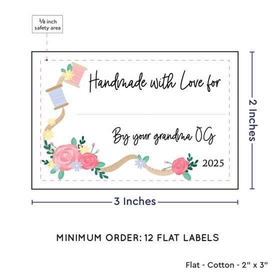 PPLR_HIDDEN_PRODUCT Thread and Flowers with Fill in Blanks (2"x3" Cotton - 12 labels/set)