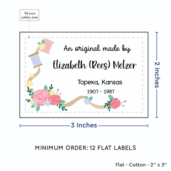 PPLR_HIDDEN_PRODUCT Thread and Flowers (2"x3" Cotton - 12 labels/set)