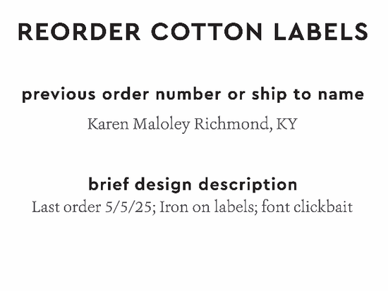 PPLR_HIDDEN_PRODUCT Reorder Previous Label Design - COTTON
