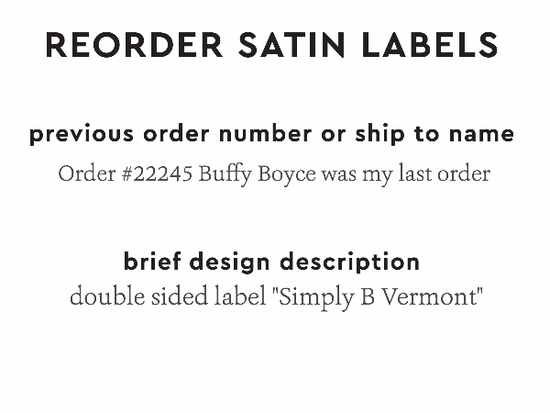PPLR_HIDDEN_PRODUCT Reorder Previous Label Design - SATIN
