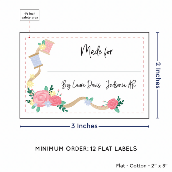 PPLR_HIDDEN_PRODUCT Thread and Flowers with Fill in Blanks (2"x3" Cotton - 12 labels/set)