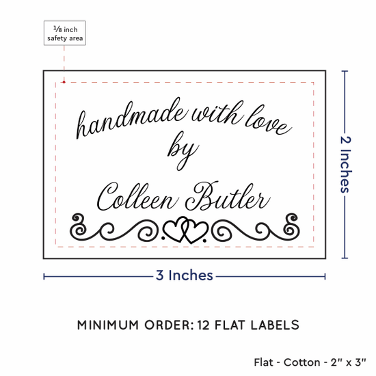 PPLR_HIDDEN_PRODUCT Double Heart Border (2"x3" Cotton - 12 labels/set)