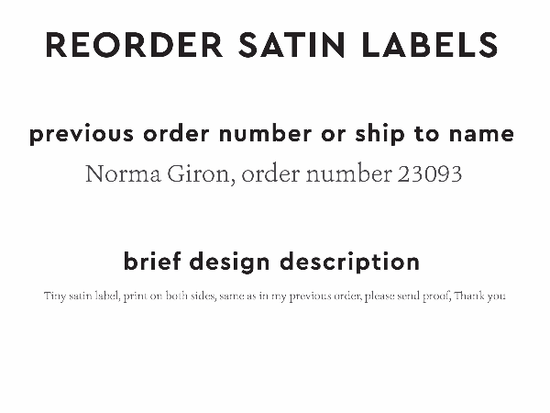 PPLR_HIDDEN_PRODUCT Reorder Previous Label Design - SATIN