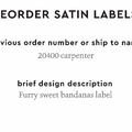 PPLR_HIDDEN_PRODUCT Reorder Previous Label Design - SATIN