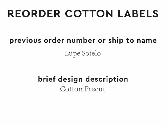 PPLR_HIDDEN_PRODUCT Reorder Previous Label Design - COTTON