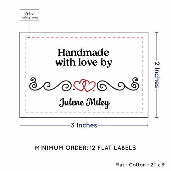 PPLR_HIDDEN_PRODUCT Double Heart Quote (2"x3" Cotton - 12 labels/set)