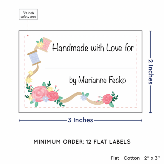PPLR_HIDDEN_PRODUCT Thread and Flowers with Fill in Blanks (2"x3" Cotton - 12 labels/set)