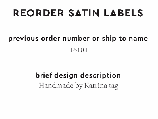 PPLR_HIDDEN_PRODUCT Reorder Previous Label Design - SATIN