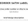 PPLR_HIDDEN_PRODUCT Reorder Previous Label Design - SATIN