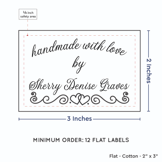PPLR_HIDDEN_PRODUCT Double Heart Border (2"x3" Cotton - 12 labels/set)