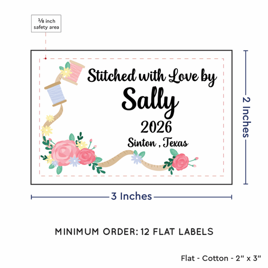 PPLR_HIDDEN_PRODUCT Thread and Flowers (2"x3" Cotton - 12 labels/set)