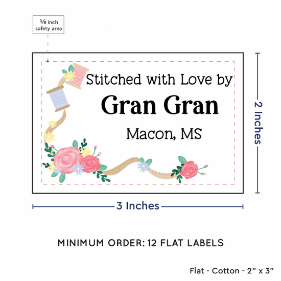 PPLR_HIDDEN_PRODUCT Thread and Flowers (2"x3" Cotton - 12 labels/set)