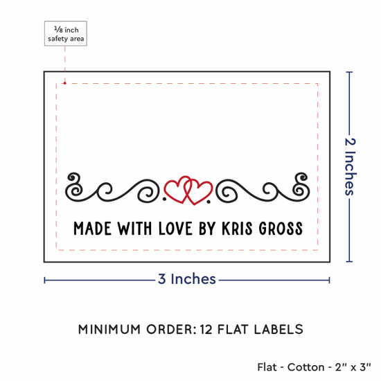 PPLR_HIDDEN_PRODUCT Double Heart Quote (2"x3" Cotton - 12 labels/set)