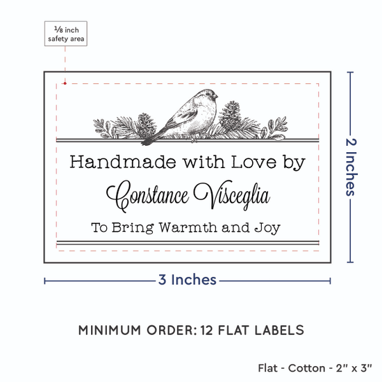 PPLR_HIDDEN_PRODUCT Winter Bird (2"x3" Cotton - 12 labels/set)