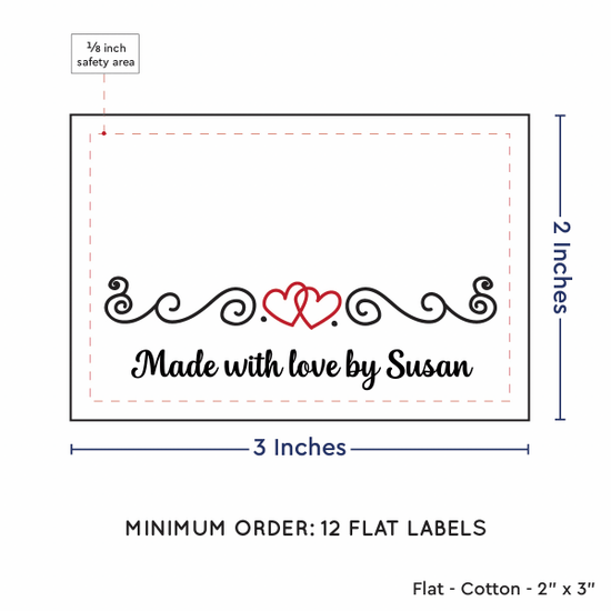 PPLR_HIDDEN_PRODUCT Double Heart Quote (2"x3" Cotton - 12 labels/set)