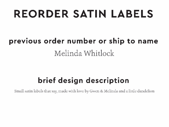 PPLR_HIDDEN_PRODUCT Reorder Previous Label Design - SATIN