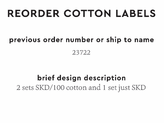 PPLR_HIDDEN_PRODUCT Reorder Previous Label Design - COTTON