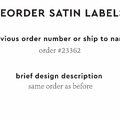 PPLR_HIDDEN_PRODUCT Reorder Previous Label Design - SATIN