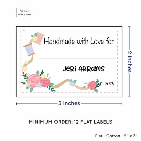 PPLR_HIDDEN_PRODUCT Thread and Flowers with Fill in Blanks (2"x3" Cotton - 12 labels/set)