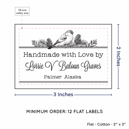 PPLR_HIDDEN_PRODUCT Winter Bird (2"x3" Cotton - 12 labels/set)