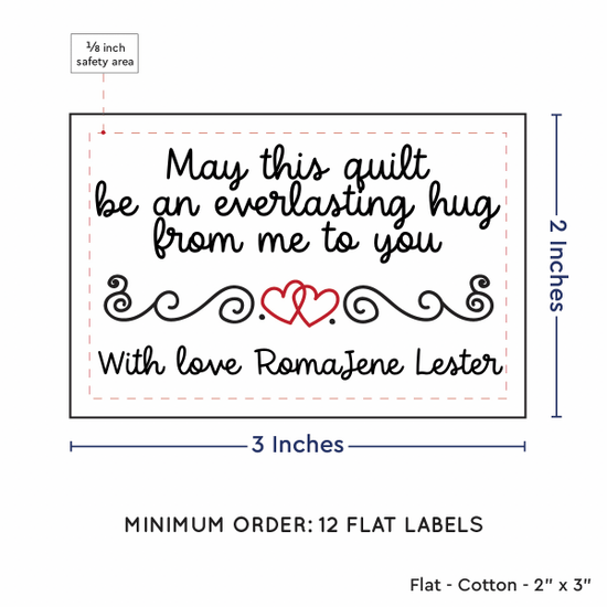 PPLR_HIDDEN_PRODUCT Double Heart Quote (2"x3" Cotton - 12 labels/set)