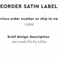 PPLR_HIDDEN_PRODUCT Reorder Previous Label Design - SATIN
