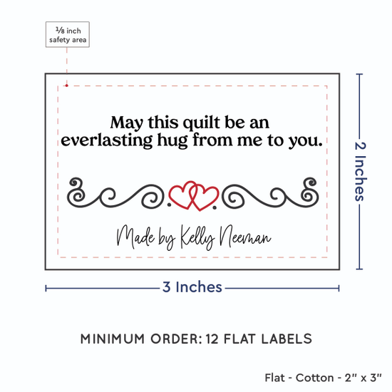 PPLR_HIDDEN_PRODUCT Double Heart Quote (2"x3" Cotton - 12 labels/set)