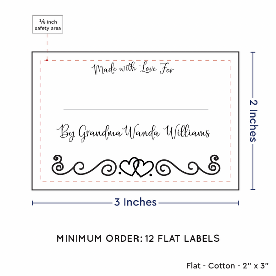 PPLR_HIDDEN_PRODUCT Double heart border with Fill in Blanks (2"x3" Cotton - 12 labels/set)