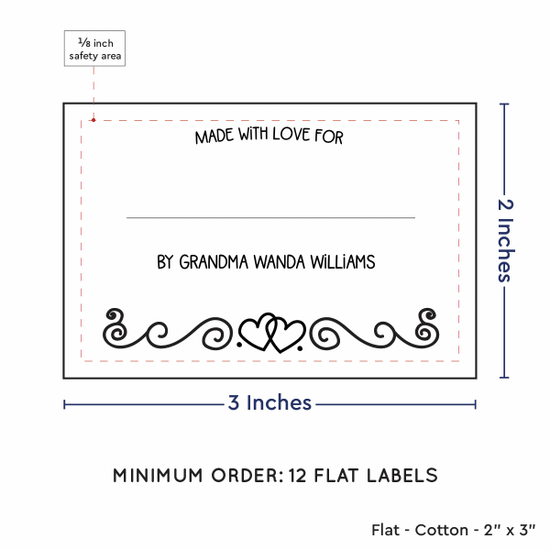 PPLR_HIDDEN_PRODUCT Double heart border with Fill in Blanks (2"x3" Cotton - 12 labels/set)
