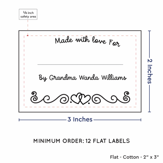 PPLR_HIDDEN_PRODUCT Double heart border with Fill in Blanks (2"x3" Cotton - 12 labels/set)