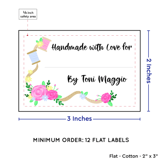 PPLR_HIDDEN_PRODUCT Thread and Flowers with Fill in Blanks (2"x3" Cotton - 12 labels/set)