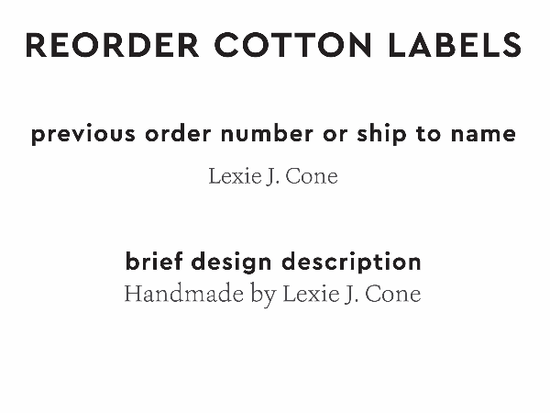 PPLR_HIDDEN_PRODUCT Reorder Previous Label Design - COTTON